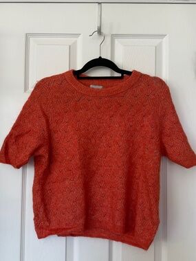 Beautiful Mohair-Blend Top in Orange - Size M